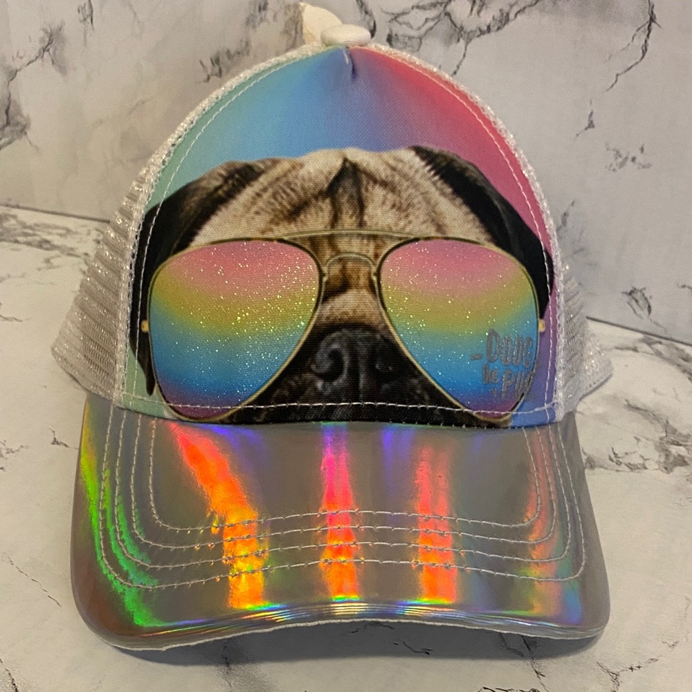 NWT, Claire’s Doug The Pug Multicolor Baseball/Trucker’s Cap